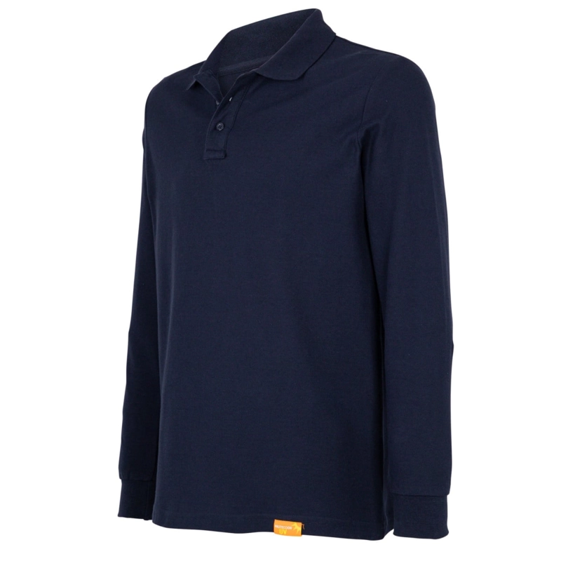 POLERA PIQUE MANGA LARGA HOMBRE AZUL MARINO  - T-WORLD - 3