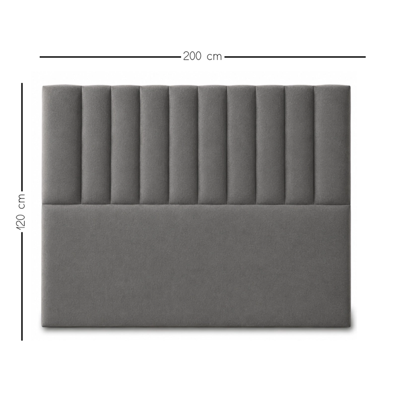 RESPALDO DE CAMA - MODELO TUBULAR - TAMAÑO SUPER KING - VELVET BEIGE - 5