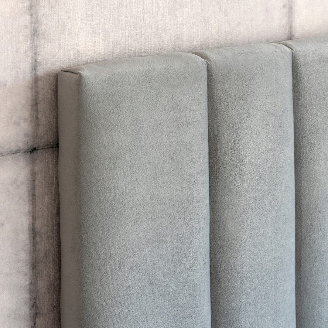 RESPALDO DE CAMA - MODELO TUBULAR - 2 PLAZAS - VELVET BEIGE - 2