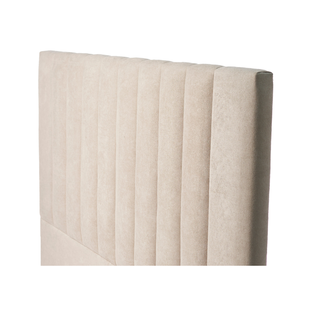RESPALDO DE CAMA - MODELO TUBULAR - 2 PLAZAS - VELVET BEIGE - 2