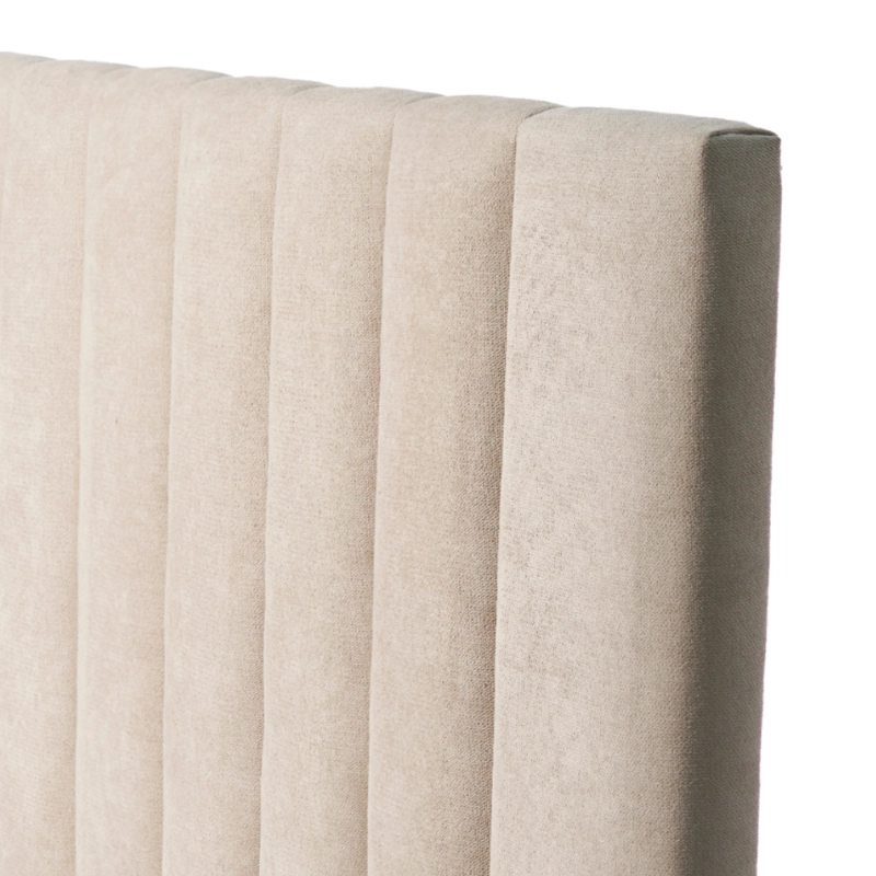 RESPALDO DE CAMA - MODELO TUBULAR - 2 PLAZAS - VELVET BEIGE - 3