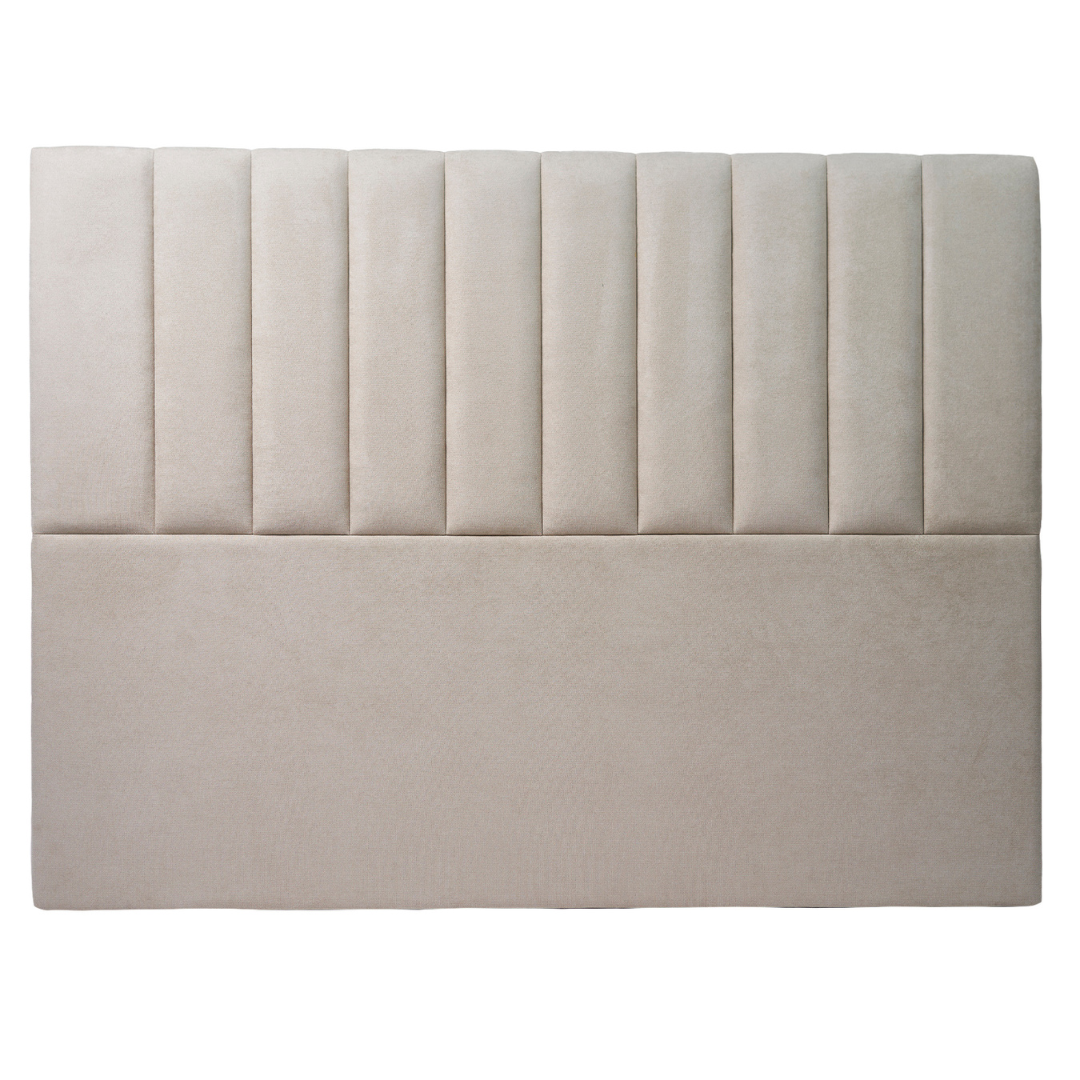 RESPALDO DE CAMA - MODELO TUBULAR - 2 PLAZAS - VELVET BEIGE - 7