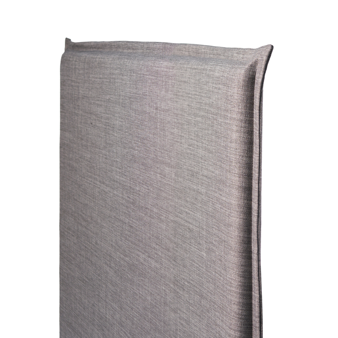 RESPALDO KABECEROS CAMA PESTAÑA TUCUMÁN 1.5 PLAZAS LINO GRIS + FUNDA LAVABLE - 2