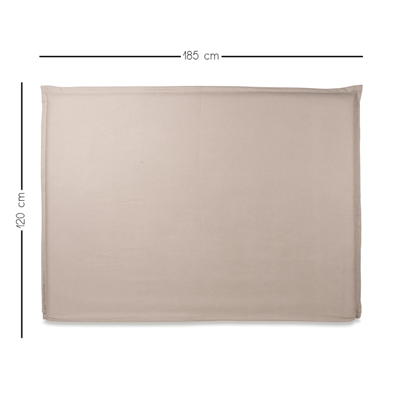 RESPALDO KABECEROS CAMA PESTAÑA BAHÍA KING LINO BEIGE + FUNDA LAVABLE - 4