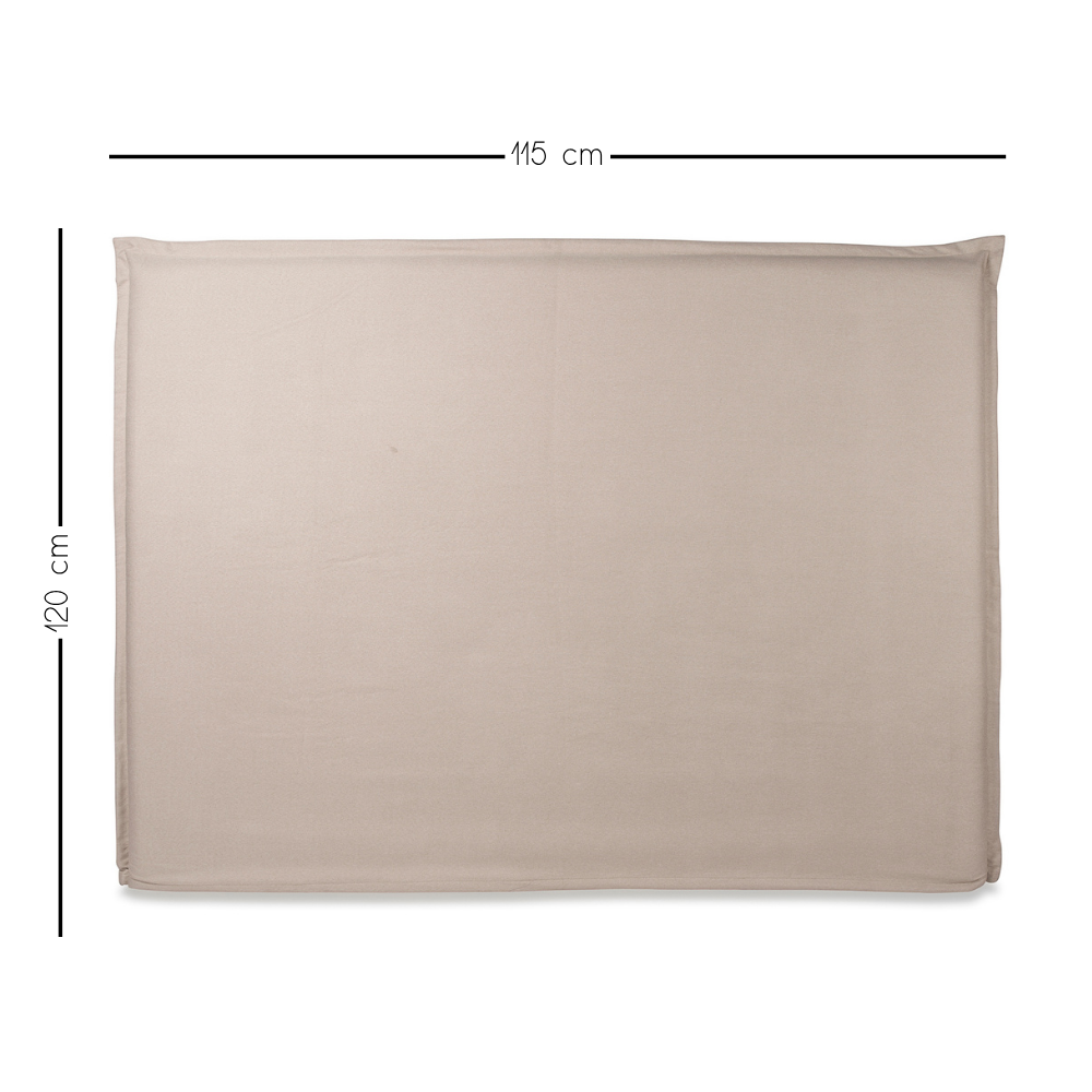 RESPALDO KABECEROS CAMA PESTAÑA BAHIA 1.5 PLAZAS LINO BEIGE + FUNDA LAVABLE - 4