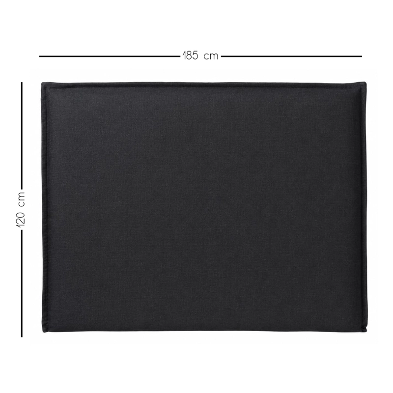 RESPALDO KABECEROS CAMA PESTAÑA BAHÍA KING LINO GRIS + FUNDA LAVABLE - 4