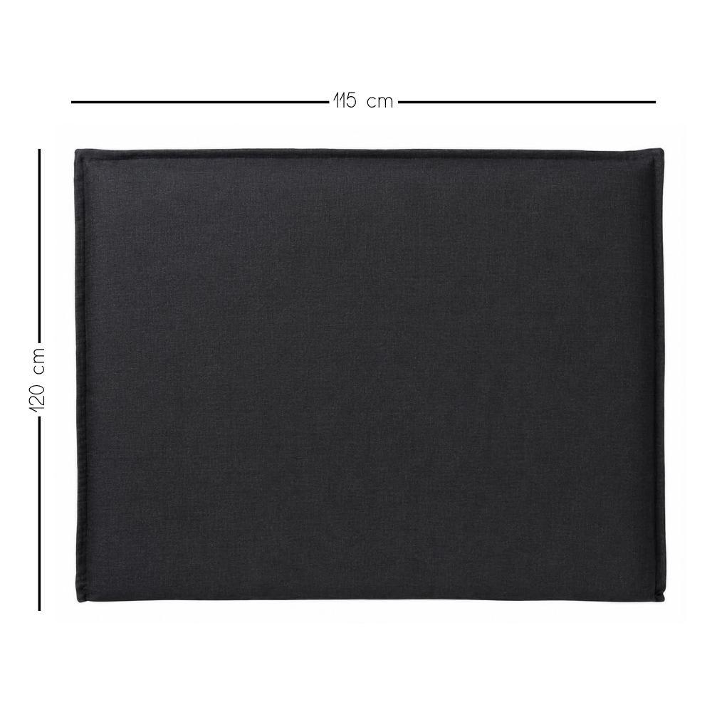 RESPALDO KABECEROS CAMA PESTAÑA BAHÍA 1.5 PLAZAS LINO GRIS + FUNDA LAVABLE - 4