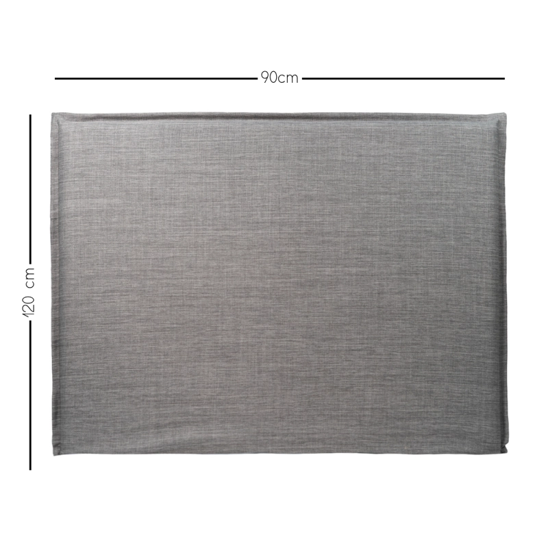 RESPALDO DE CAMA - 1 PLAZA - CON FUNDA LAVABLE - MODELO FUELLE - TUCUMAN GRIS - 4