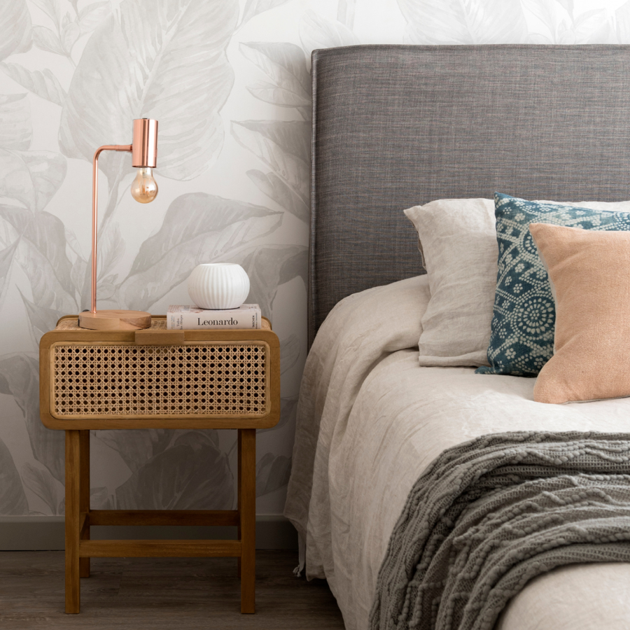 RESPALDO DE CAMA - 1.5 PLAZAS - CON FUNDA LAVABLE - MODELO FUELLE - TUCUMAN GRIS - 1