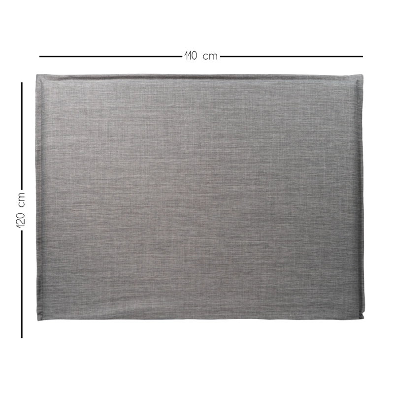 RESPALDO DE CAMA - 1.5 PLAZAS - CON FUNDA LAVABLE - MODELO FUELLE - TUCUMAN GRIS - 4