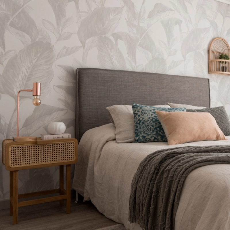 RESPALDO DE CAMA - 2 PLAZAS - CON FUNDA LAVABLE - MODELO FUELLE - TUCUMAN GRIS - 2