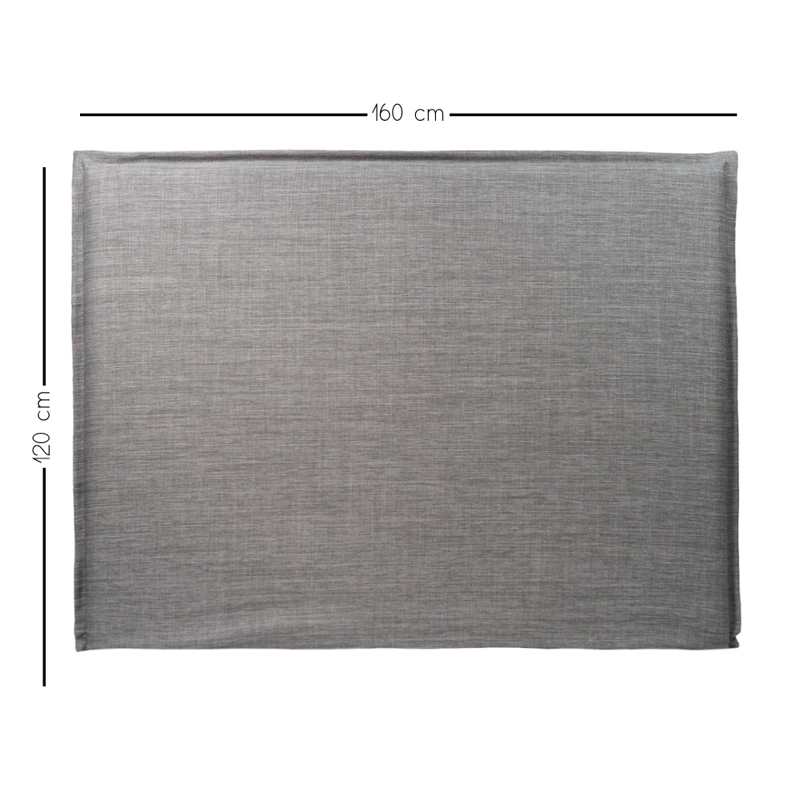 RESPALDO DE CAMA - 2 PLAZAS - CON FUNDA LAVABLE - MODELO FUELLE - TUCUMAN GRIS - 4
