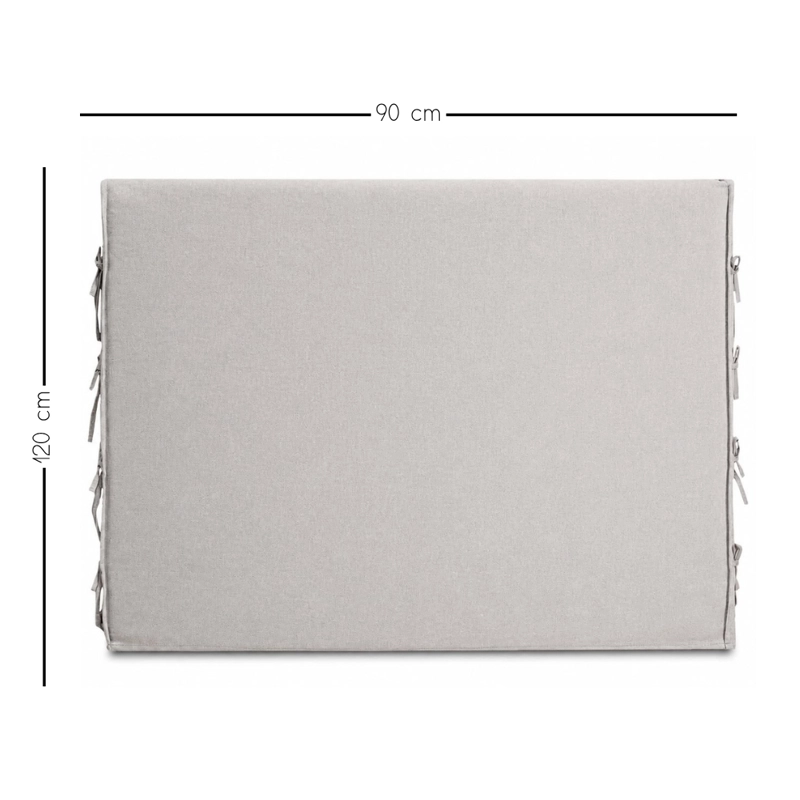RESPALDO DE CAMA - 1 PLAZAS - CON FUNDA LAVABLE - MODELO TIRAS - CALAFATE GRIS CLARO - 4