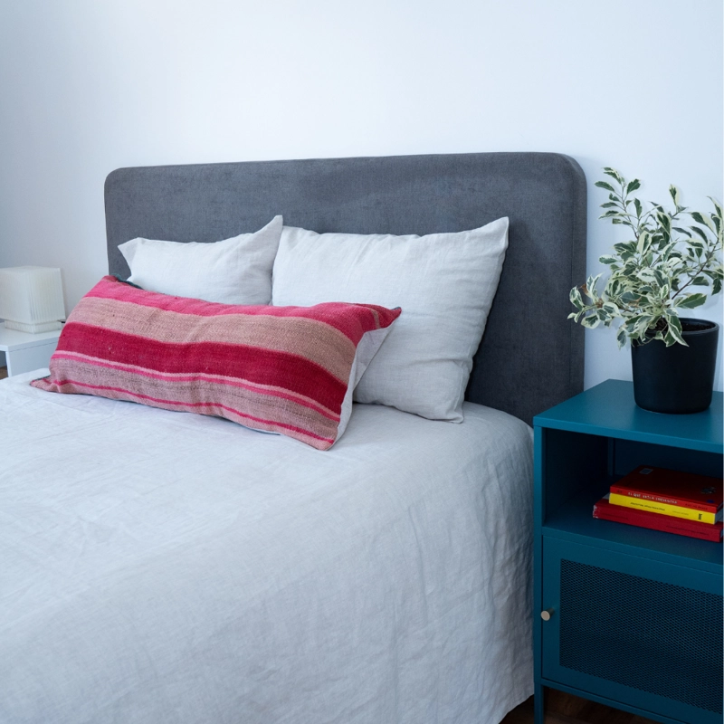 RESPALDO CURVO - 2 PLAZAS - VELVET COLOR GRIS - 2