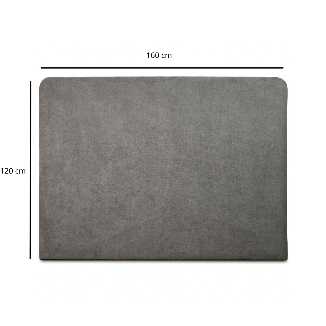 RESPALDO CURVO - 2 PLAZAS - VELVET COLOR GRIS - 3