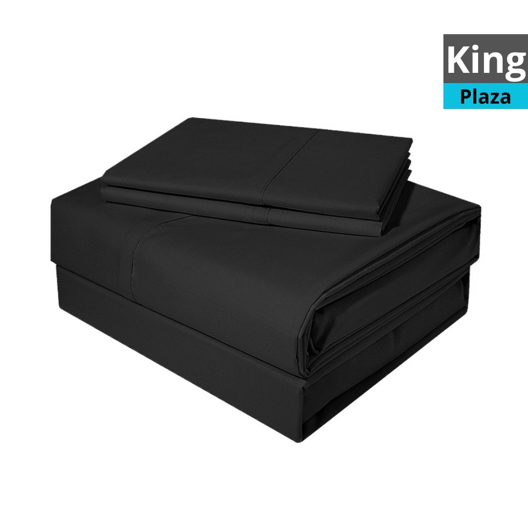 JUEGO DE SÁBANAS NEGRAS TAMAÑO KING - 1