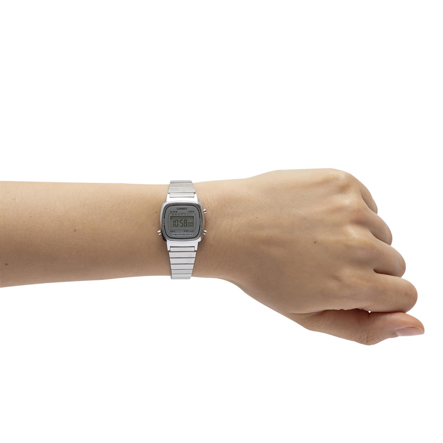 RELOJ CASIO MUJER LA670WA-7DF RESINA/CROMADO - 4