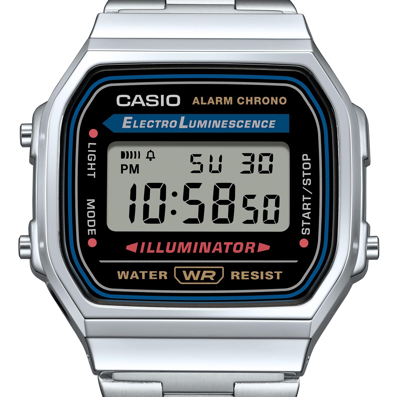 RELOJ CASIO UNISEX A168WA-1WDF RESINA/CROMADO - 6