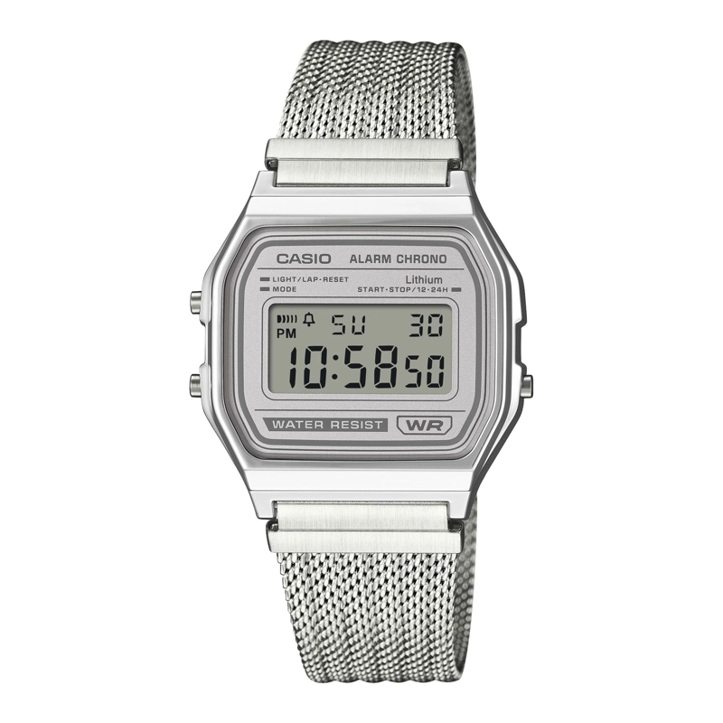 RELOJ UNISEX CASIO PLATEADO A158WEM-7DF - 1