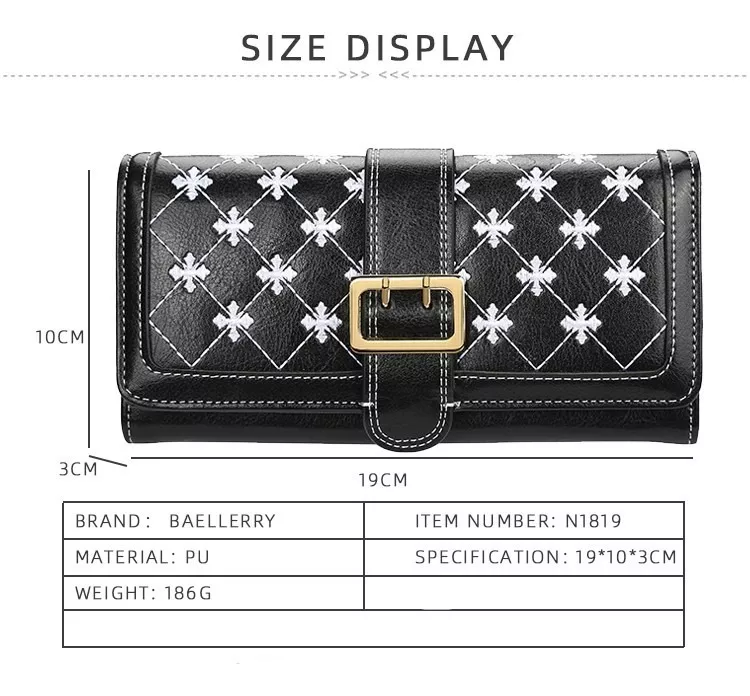 BILLETERA LARGA MUJER CUERO PU BAELLERRY MOD. CRUZ - 4