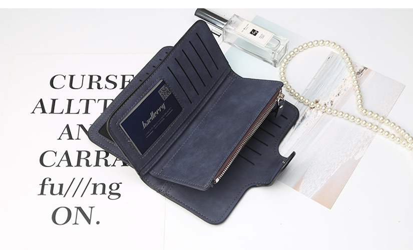 BILLETERA LARGA CUERO PU LUJO MODA CASUAL MUJER BAELLERRY - 2