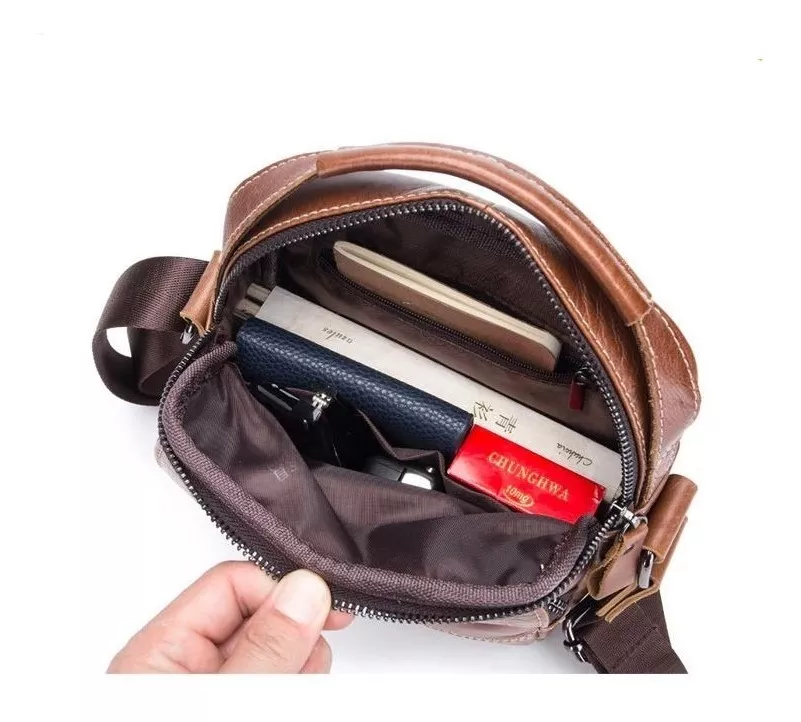 BOLSO/BANDOLERA HOMBRE CUERO GENUINO BULL CAPTAIN MOD. DOBLE - 3