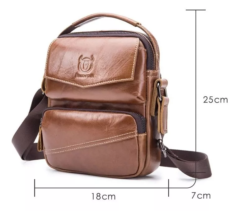 BOLSO/BANDOLERA HOMBRE CUERO GENUINO BULL CAPTAIN MOD. DOBLE - 5