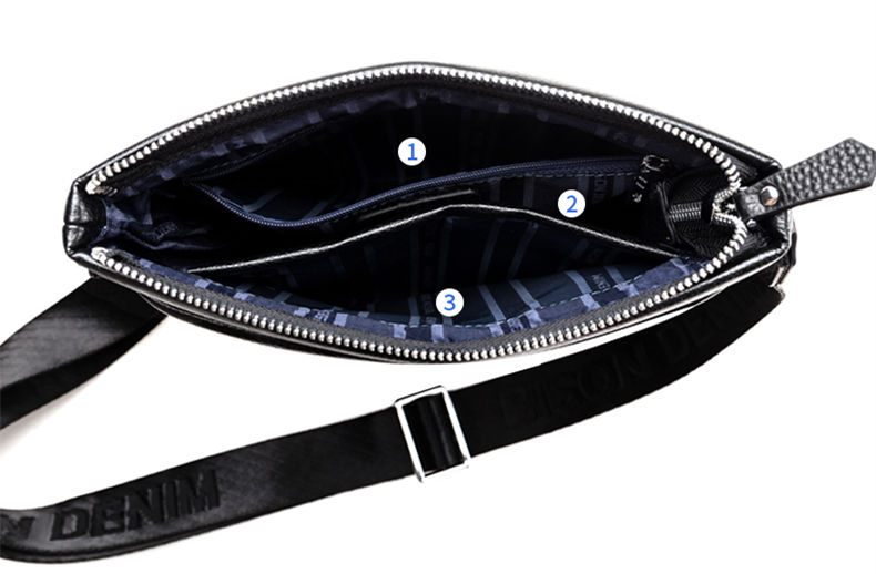 BOLSO BANDOLERA CUERO GENUINO LUJO BISON DENIM MOD MATES - 3