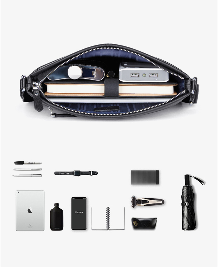 BOLSO BANDOLERA CUERO GENUINO LUJO BISON DENIM MOD MATES - 4