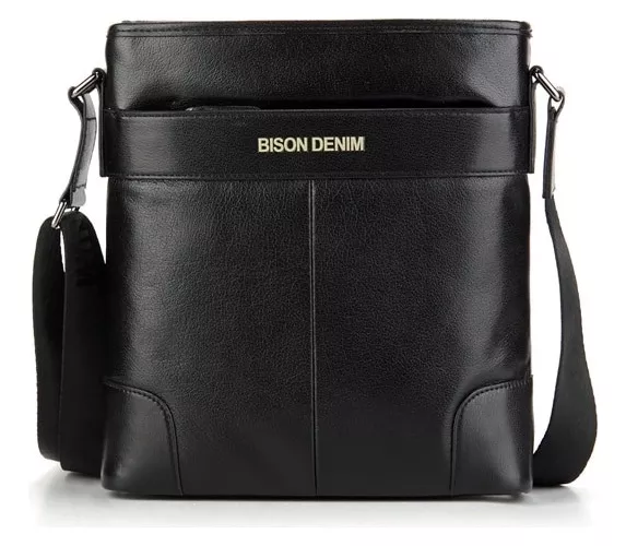 BOLSO BANDOLERA CUERO GENUINO LUJO BISON DENIM MOD CORNER - 2