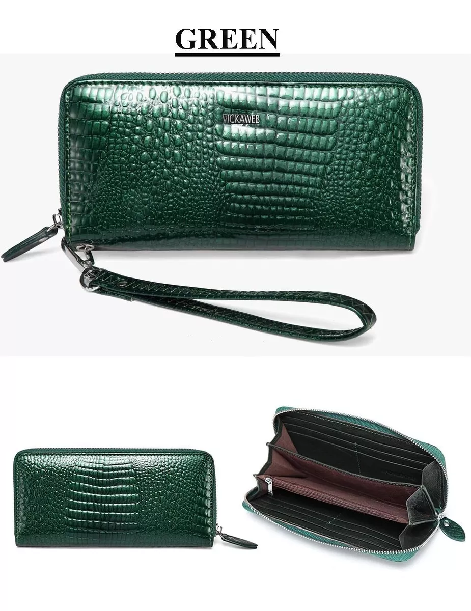 BILLETERA LARGA MUJER CUERO GENUINO VICKAWEB MOD. GREEN - 2