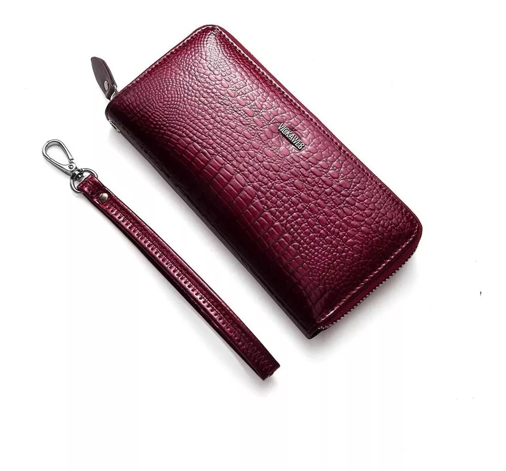 BILLETERA LARGA MUJER CUERO GENUINO VICKAWEB MOD. GREEN - 5