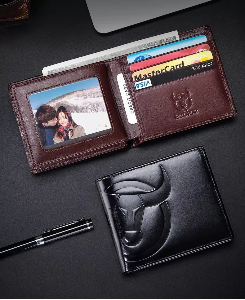 BILLETERA HOMBRE CUERO GENUINO LUJO BULL CAPTAIN MOD. ANIMAL - 3