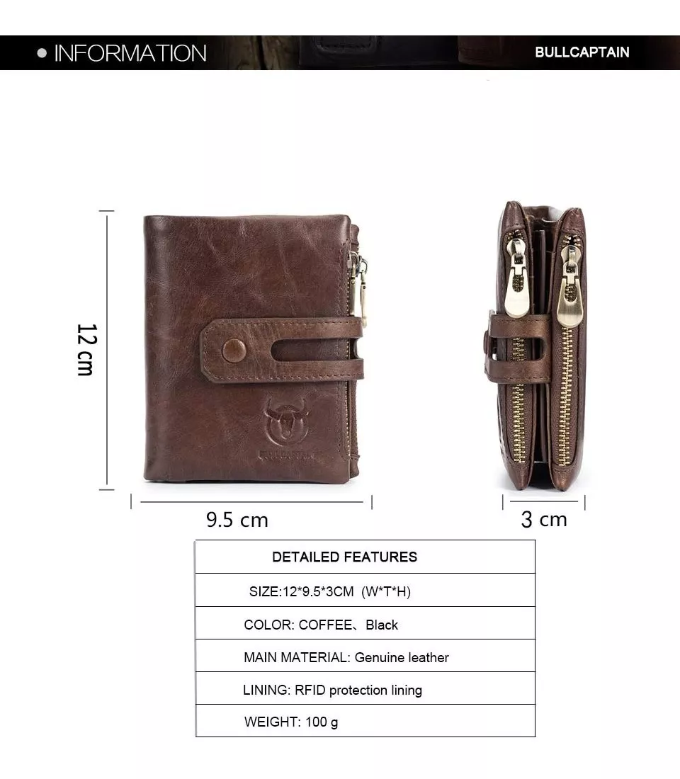 BILLETERA HOMBRE CUERO GENUINO LUJO BULL CAPTAIN MOD BEAST - 5
