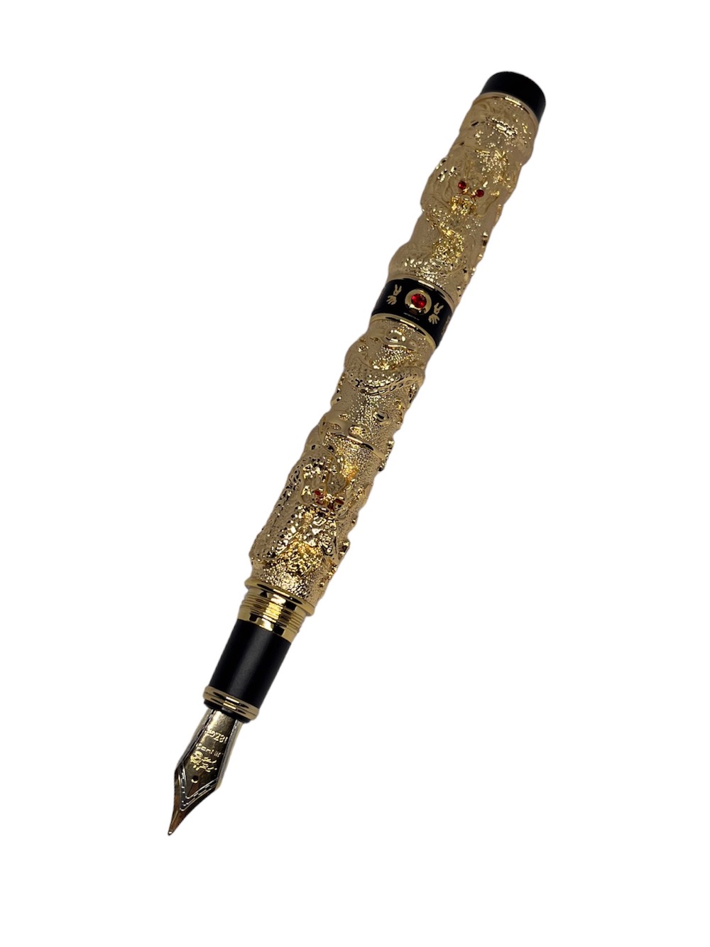 PLUMA ESTILOGRÁFICA LUXHER TEXTURIZADA LUJO JINHAO MOD DRAGÓN RUBÍ - 1