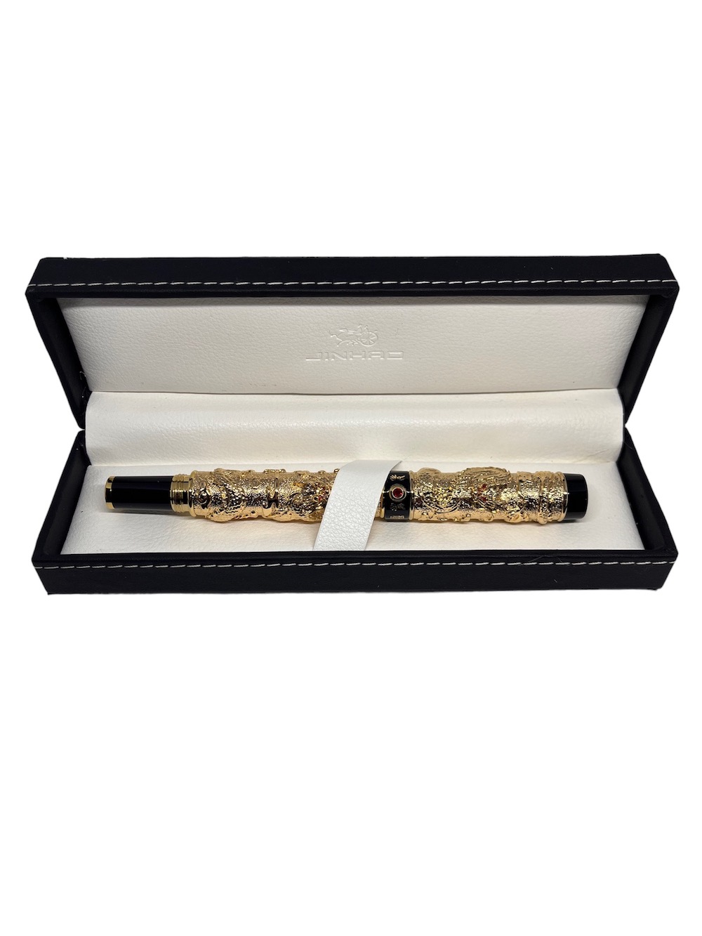 PLUMA ESTILOGRÁFICA LUXHER TEXTURIZADA LUJO JINHAO MOD DRAGÓN RUBÍ - 3