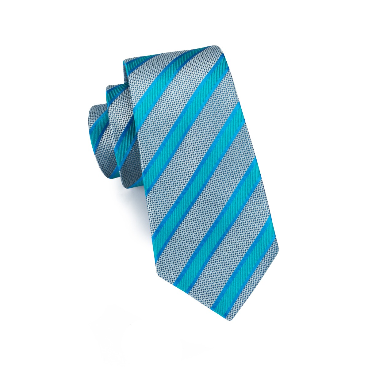 SET CORBATA SEDA LUXHER LINEAS PAÑUELO Y COLLERAS LUJO HI-TIE MOD. LÍNEAS - 3
