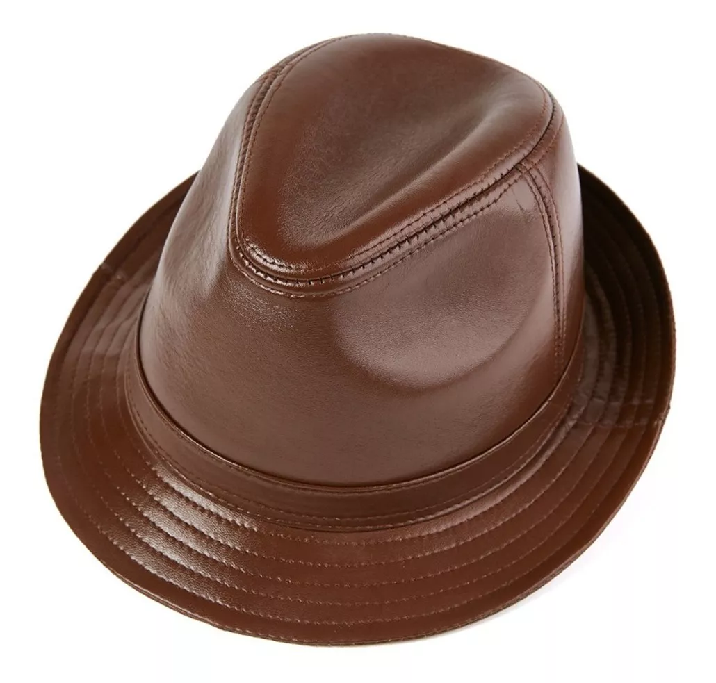 SOMBRERO CUERO LUXHER CAFE HOMBRE GENUINO OVEJA LASPEZIA MOD. JAZZ - 1
