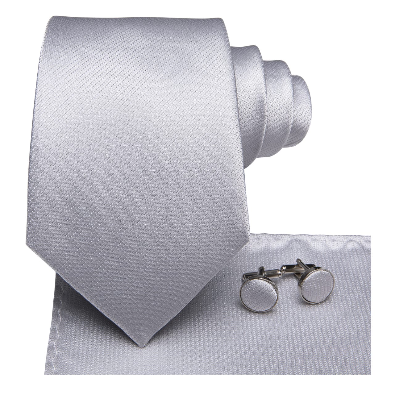 SET CORBATA SEDA LUXHER PAÑUELO Y COLLERAS LUJO HI-TIE MOD LISO - 2