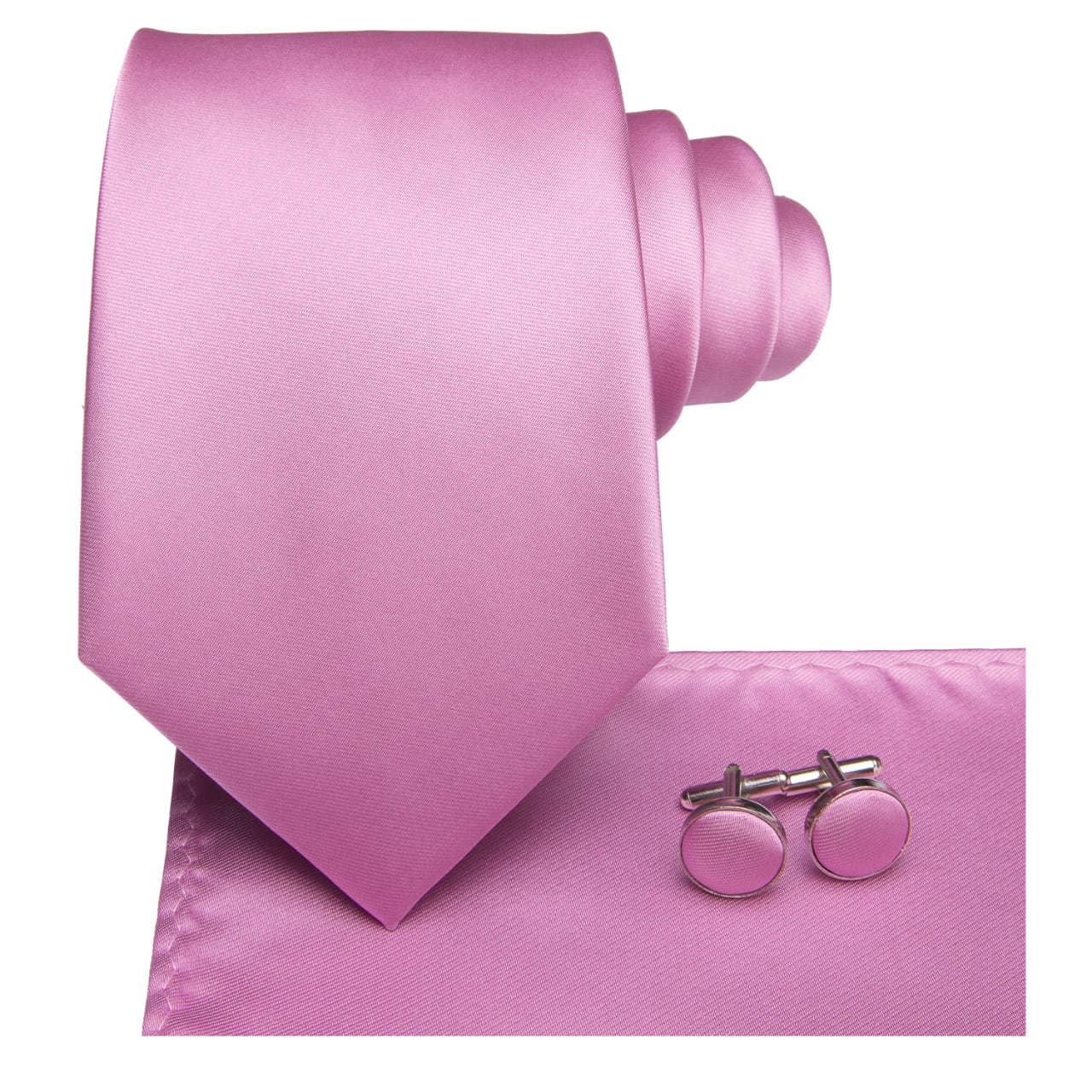 SET CORBATA SEDA LUXHER PAÑUELO Y COLLERAS LUJO HI-TIE MOD LISO - 2
