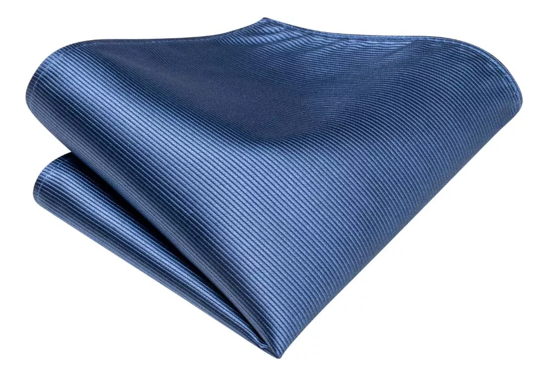 SET CORBATA SEDA LUXHER PAÑUELO Y COLLERAS LUJO HI-TIE MOD LISO - 4
