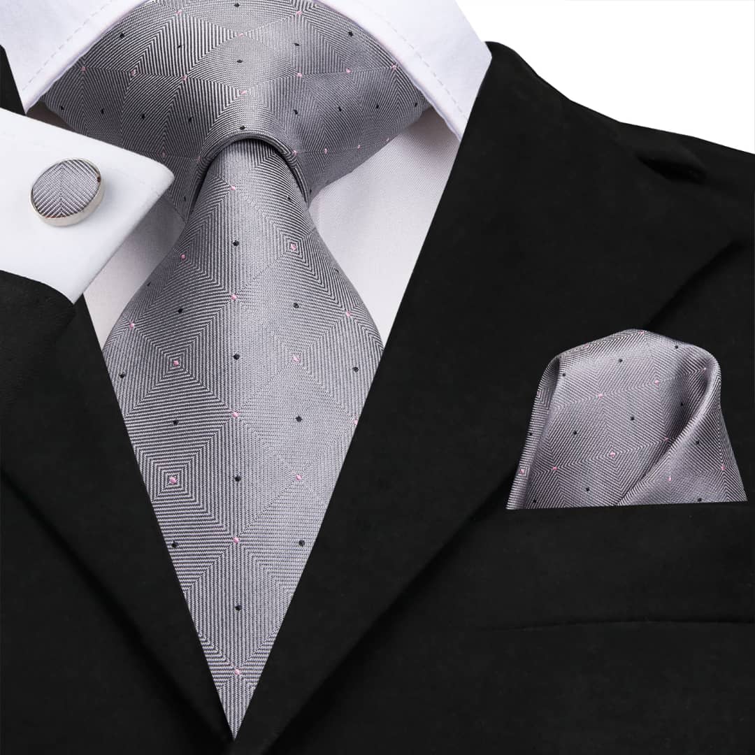 SET CORBATA SEDA LUXHER PAÑUELO Y COLLERAS LUJO HI-TIE COLORES - 1