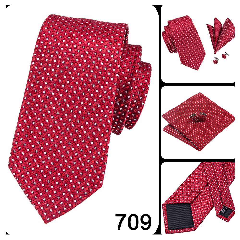 SET CORBATA SEDA LUXHER PAÑUELO Y COLLERAS LUJO HI-TIE COLORES - 2