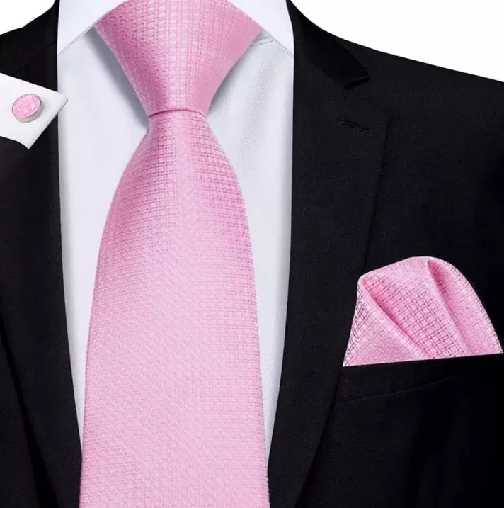 SET CORBATA SEDA LUXHER PAÑUELO Y COLLERAS LUJO HI-TIE COLORES - 4
