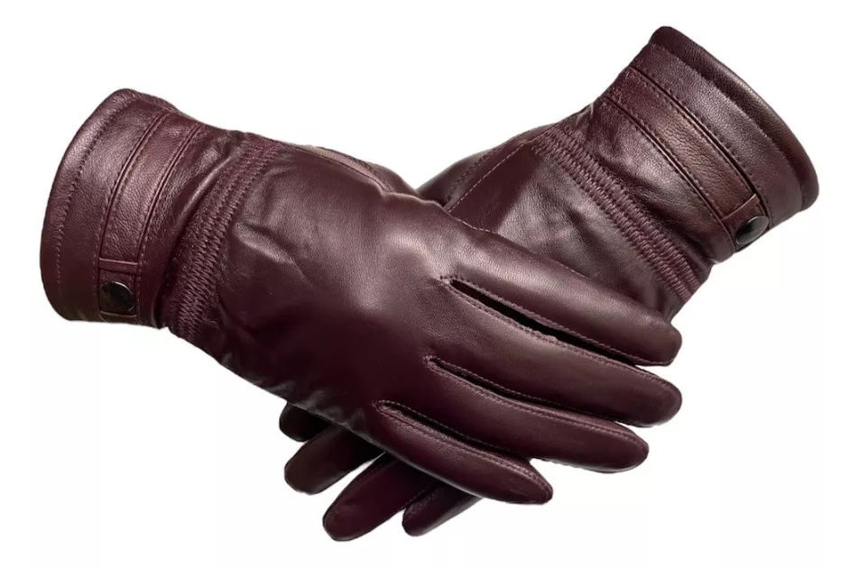 GUANTES CUERO LUXHER NEGRO INVIERNO HOMBRE PIEL OVEJA MOD ROSSE - 1