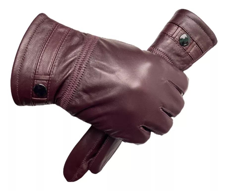 GUANTES CUERO LUXHER NEGRO INVIERNO HOMBRE PIEL OVEJA MOD ROSSE - 3