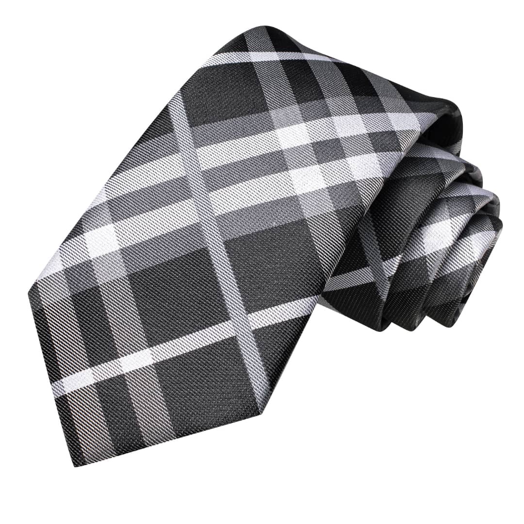 SET CORBATA SEDA LUXHER CELESTE PAÑUELO Y COLLERAS LUJO HI-TIE MOD CUADROS - 3