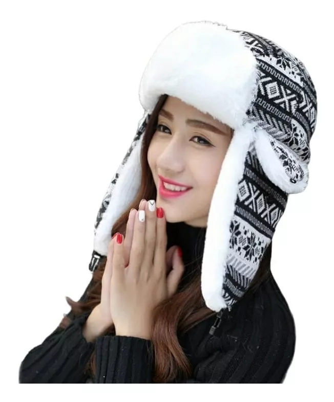 GORRO LUXHER NEGRO / RUSO MUJER CÁLIDO INVIERNO MOD. ANDINO - 1