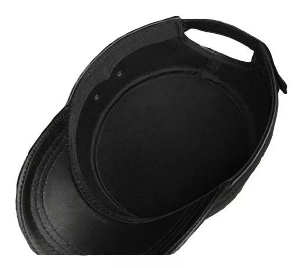 GORRA CUERO LUXHER NEGRO JOCKEY GENUINO PIEL OVEJA MOD. SIDE - 3