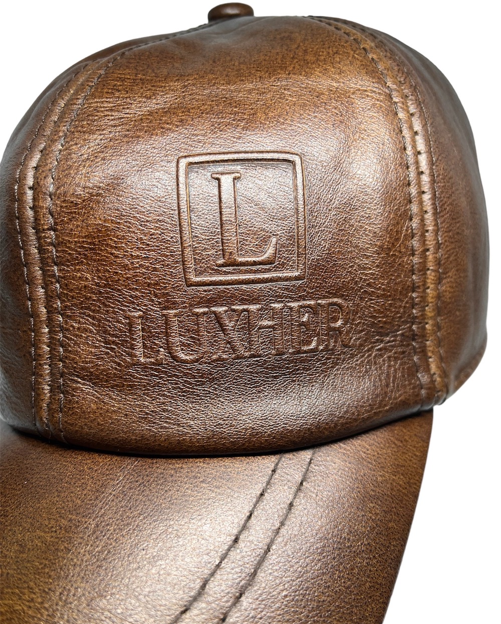 GORRO CUERO LUXHER JOCKEY GENUINO ESTAMPADO LUJO MOD. MADRID - 4